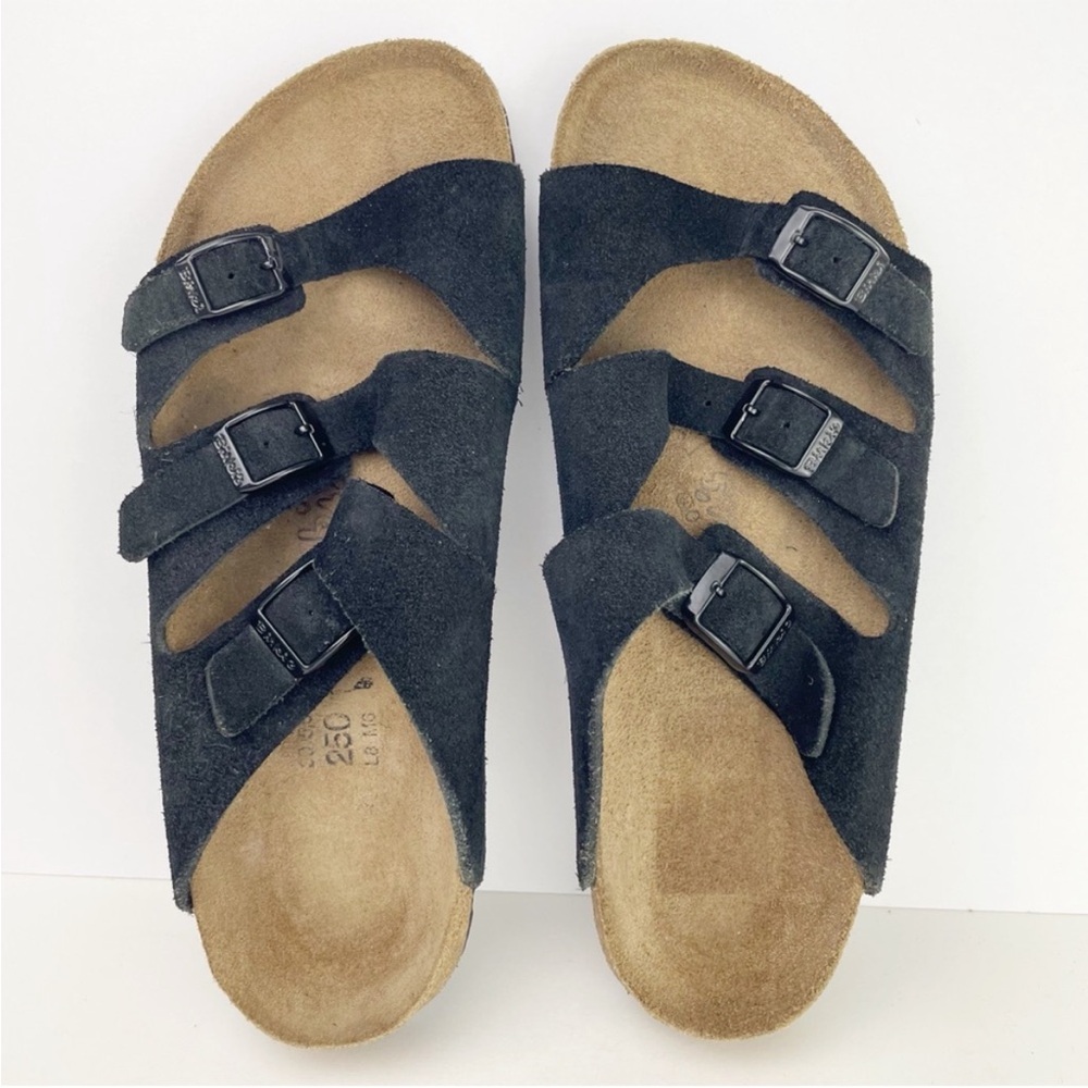 Birkenstock Birki's Florida Black Three Strap Birko-Flor Boho Sandals EU 38 - Picture 2 of 13